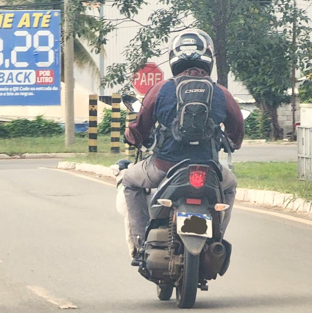 Cachorro na moto: flagra mostra motociclista transportando o animal de óculos e capacete