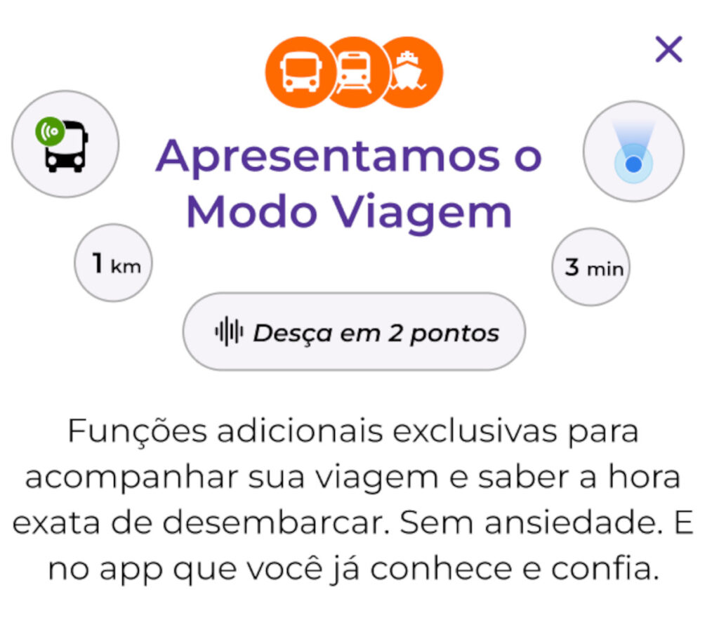 Modo Viagem do aplicativo Cittamobi já está disponível