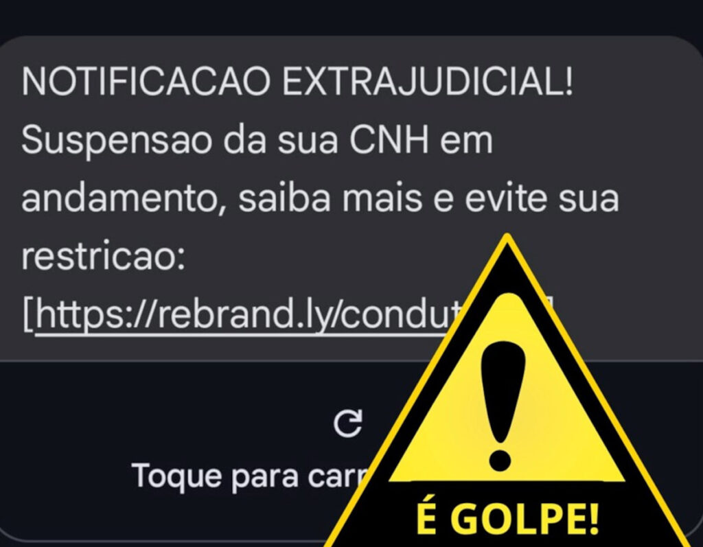 mensagens falsas suspensão CNH